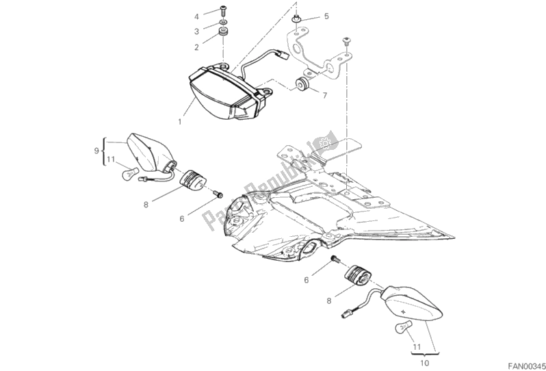 Wszystkie części do ? Wiat? A Tylne Ducati Scrambler 1100 Special USA 2018